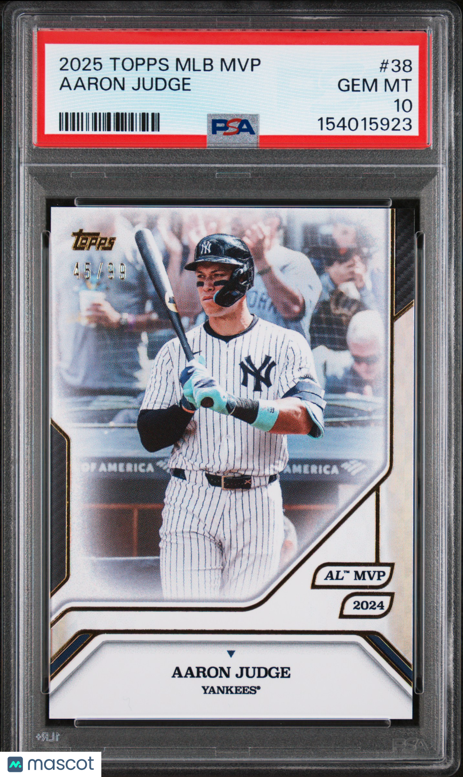 2025 Topps MLB MVP Collection Aaron Judge #38 PSA 10